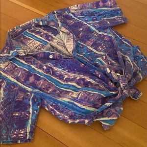 Purple and Blue Beach Shirt - Size M